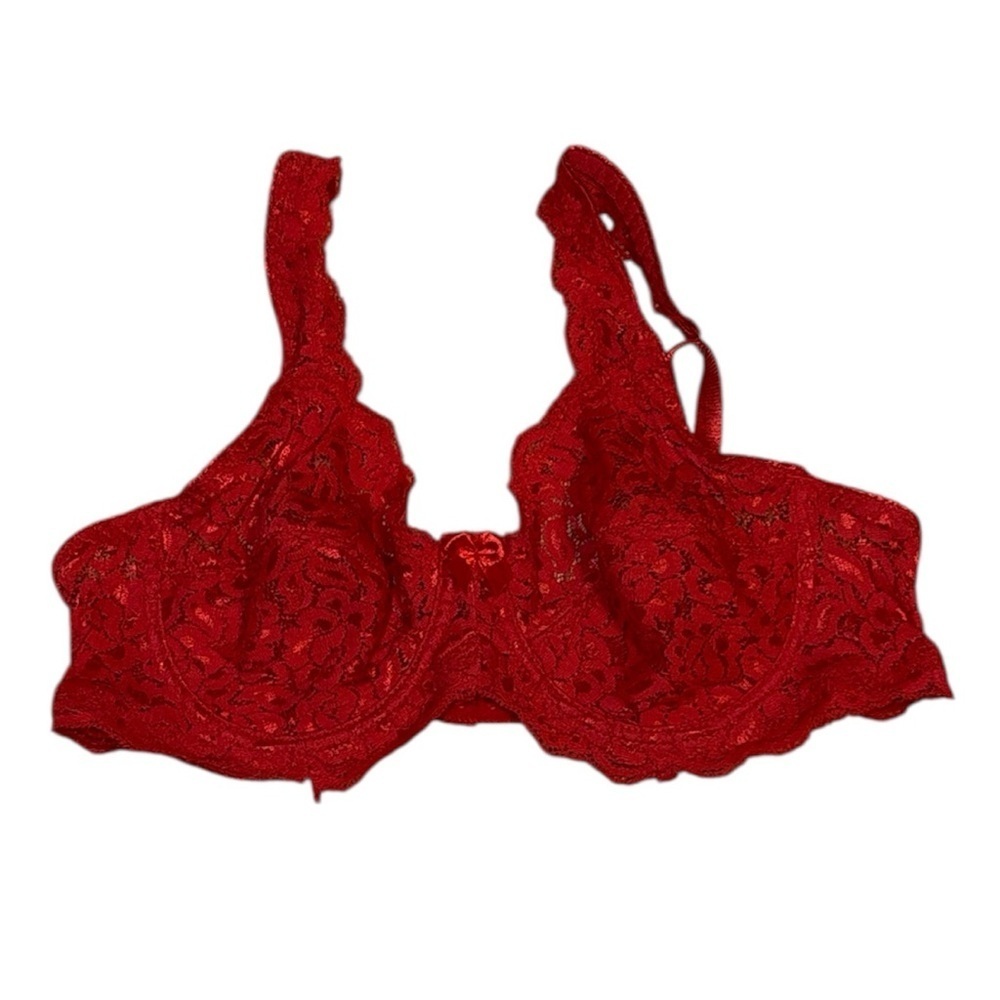 Vintage Red Lace Underwire Bra,  Valentine’s 34D